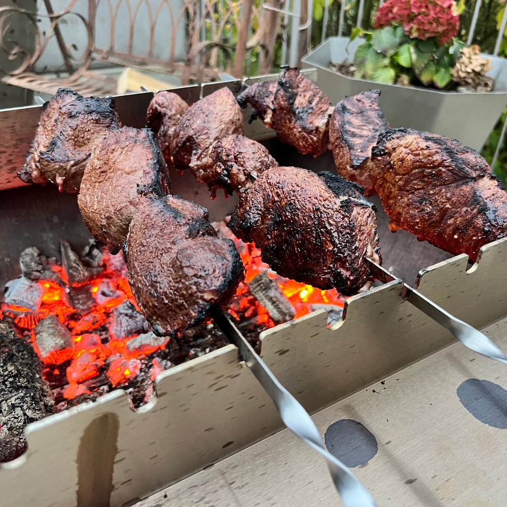 Picanha mit Heidelbeer-Balsamico-Karotten