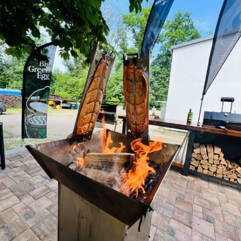 Flammlachs Royal mit Zucchini-Schiffchen & Preiselbeer-Meerrettich-Dip