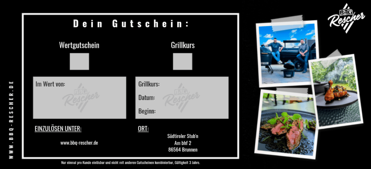 Grillkurs - Geschenkgutschein - BBQ - Rescher